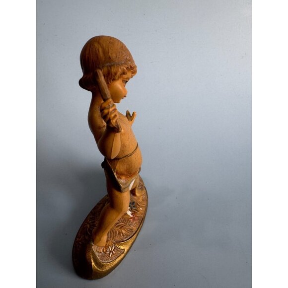 Vintage Fontanini Boy Throwing Stick Figurine With Brown Seal Depose Italy Spide - Picture 4 of 8